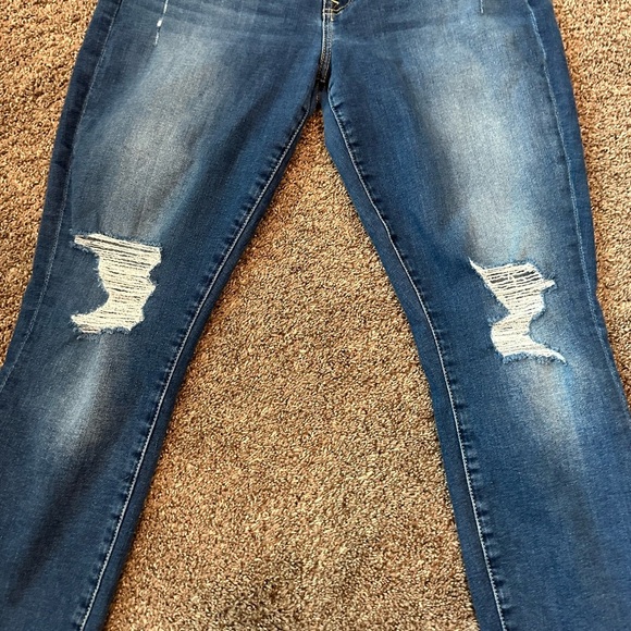 7 For All Mankind Dark Blue Distressed Gwenevere Ankle Jeans 31 - Picture 2 of 7